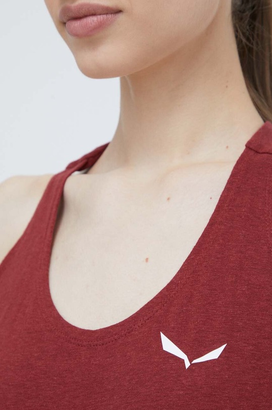 Salewa top sportowy Lavaredo Hemp Cropped 00.0000028369 bordowy
