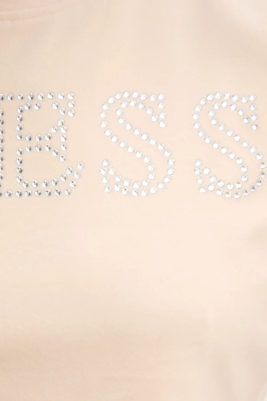 Guess tricou din velur COUTURE V3BI01.KBXI2 bej