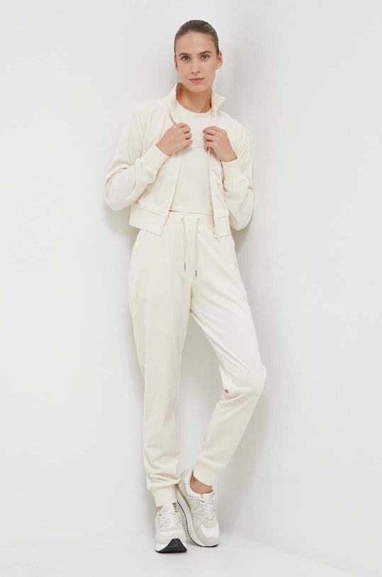 Guess t-shirt welurowy COUTURE V3BI01.KBXI2 beżowy AW24