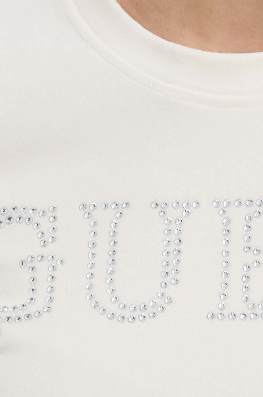 Guess t-shirt welurowy COUTURE beżowy V3BI01.KBXI2