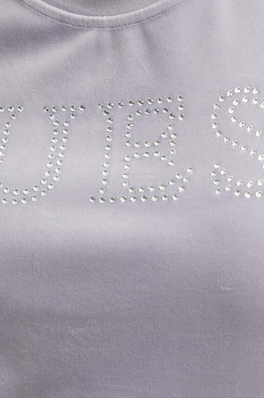 Guess t-shirt welurowy COUTURE V3BI01.KBXI2 fioletowy