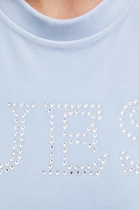 Guess t-shirt welurowy COUTURE V3BI01.KBXI2 niebieski