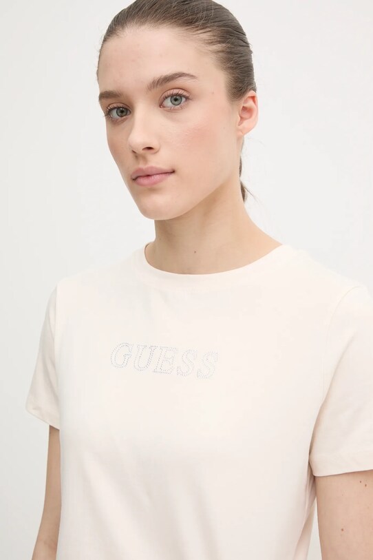 Футболка Guess BRIANA з еластаном бежевий V3BI11.J1314