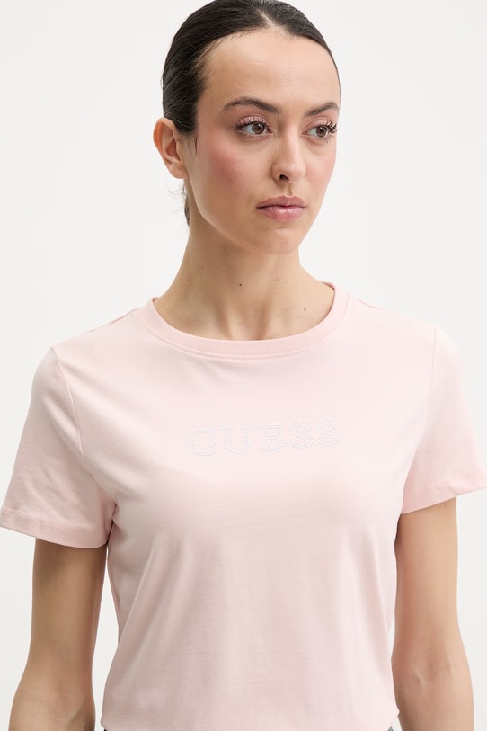 Guess za žene od pamuka s elastanom BRIANA roza V3BI11.J1314