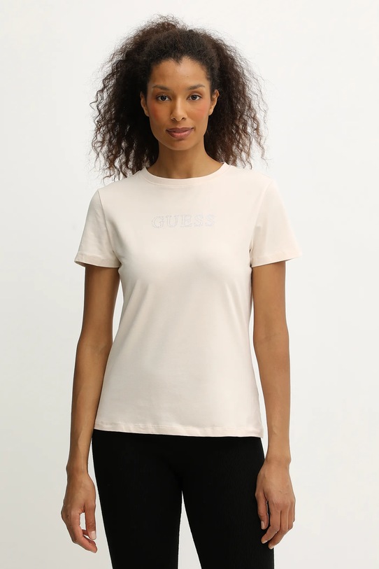 Футболка Guess BRIANA з еластаном бежевий V3BI11.J1314