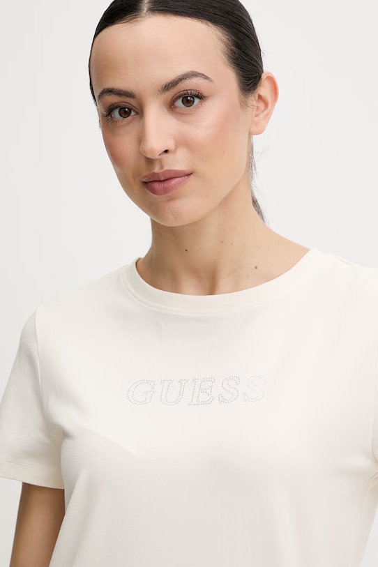 Guess t-shirt BRIANA beżowy V3BI11.J1314