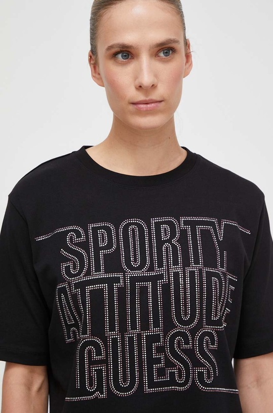 Guess t-shirt bawełniany czarny V3BI14.I3Z14