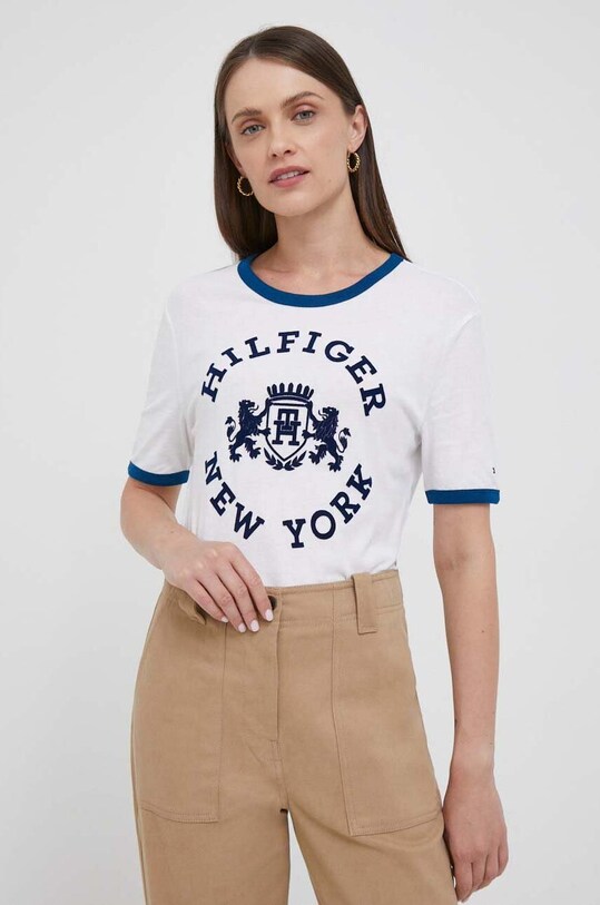 Tommy Hilfiger t-shirt bawełniany regular biały WW0WW39834