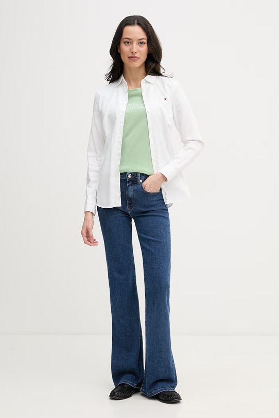 Tommy Hilfiger tričko dámské bavlněné WW0WW40276 zelená SS26