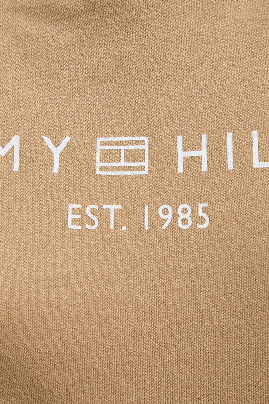 Bavlněné tričko Tommy Hilfiger béžová WW0WW40276
