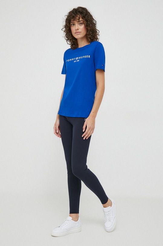 Tommy Hilfiger t-shirt bawełniany WW0WW40276 niebieski AW25