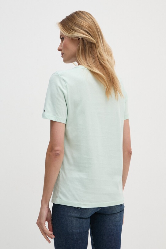 Îmbrăcăminte Tommy Hilfiger tricou din bumbac WW0WW40276 turcoaz