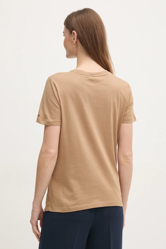Îmbrăcăminte Tommy Hilfiger tricou din bumbac WW0WW40276 maro