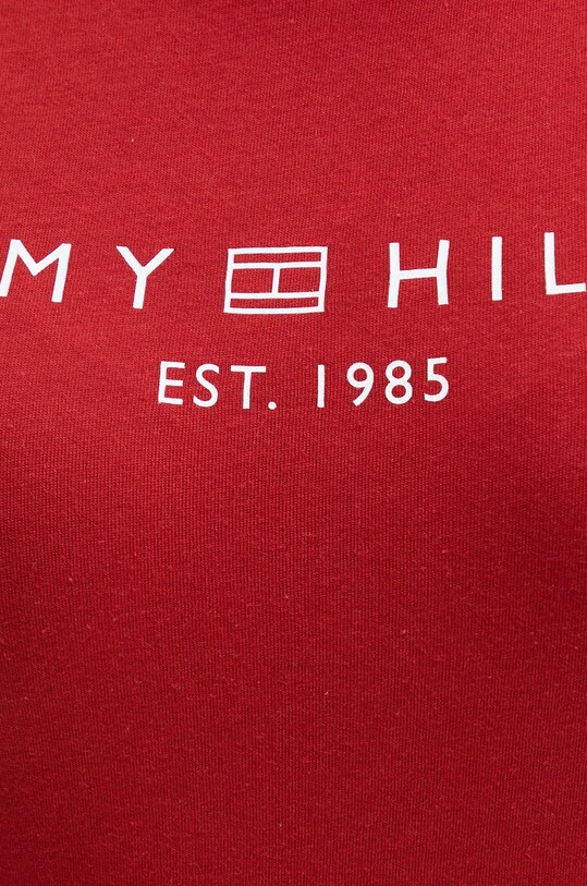 Tommy Hilfiger tricou din bumbac burgundia WW0WW40276
