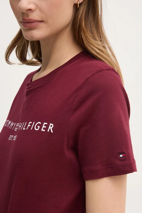 Бавовняна футболка Tommy Hilfiger WW0WW40276 бордо