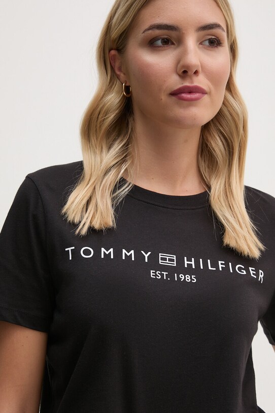 Бавовняна футболка Tommy Hilfiger чорний WW0WW40276