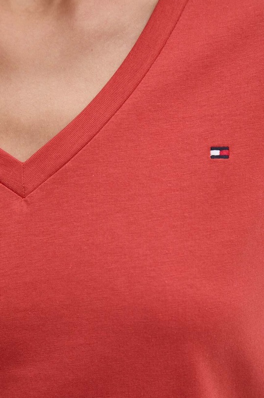 Bavlnené tričko Tommy Hilfiger červená WW0WW39781