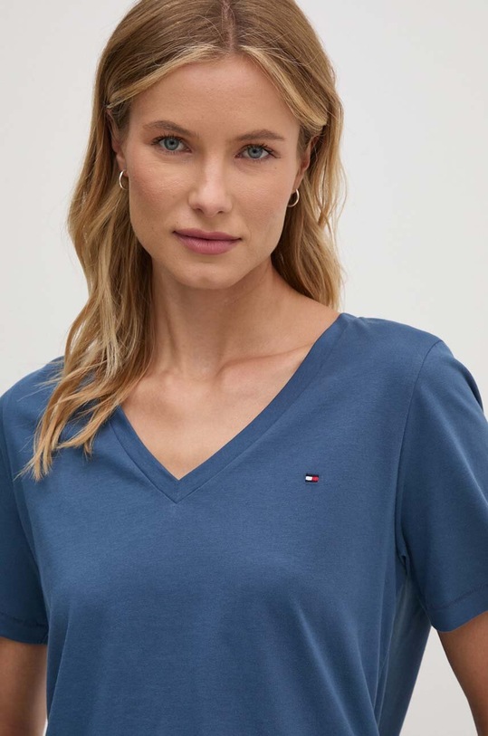 Oblečenie Bavlnené tričko Tommy Hilfiger WW0WW39781 modrá