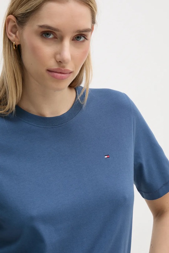 Bavlněné tričko Tommy Hilfiger modrá WW0WW39848