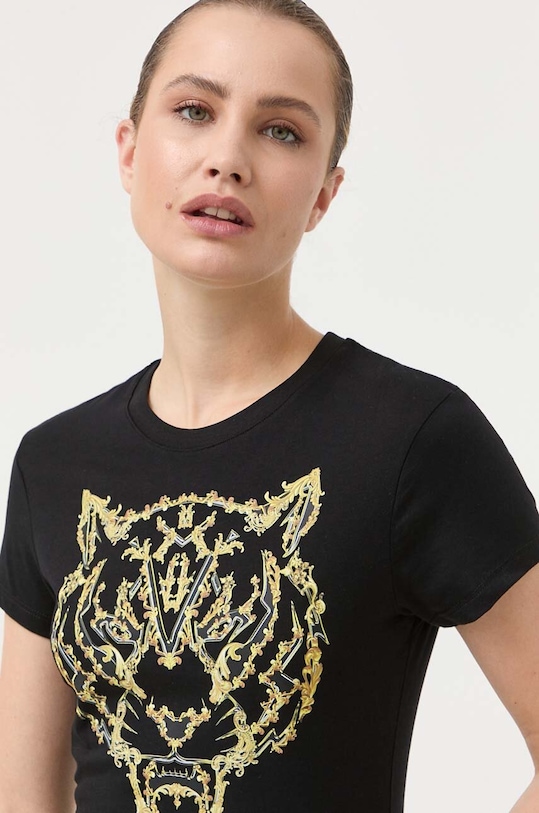 Bavlnené tričko PLEIN SPORT potlač čierna FACC.WTK2935.SJY001N