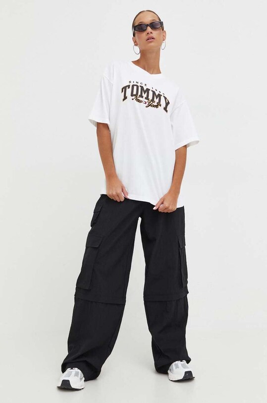 Tommy Jeans t-shirt bawełniany DW0DW16456 biały AW23