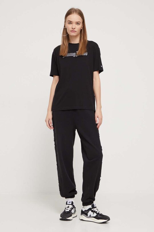 Tommy Jeans t-shirt bawełniany DW0DW16452 czarny AW23