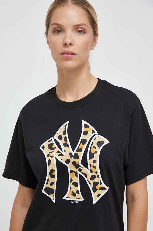 47 brand t-shirt bawełniany MLB New York Yankees czarny BB017TEMECH601385JK