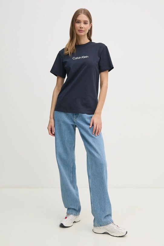 Хлопковая футболка Calvin Klein K20K205448 тёмно-синий SS25