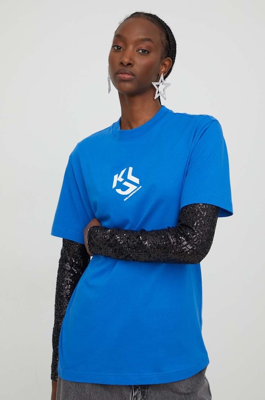 Karl Lagerfeld Jeans tricou print albastru 236J1707