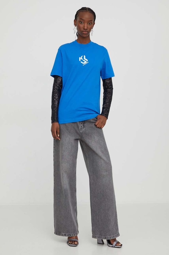 Karl Lagerfeld Jeans tricou 236J1707 albastru AW23