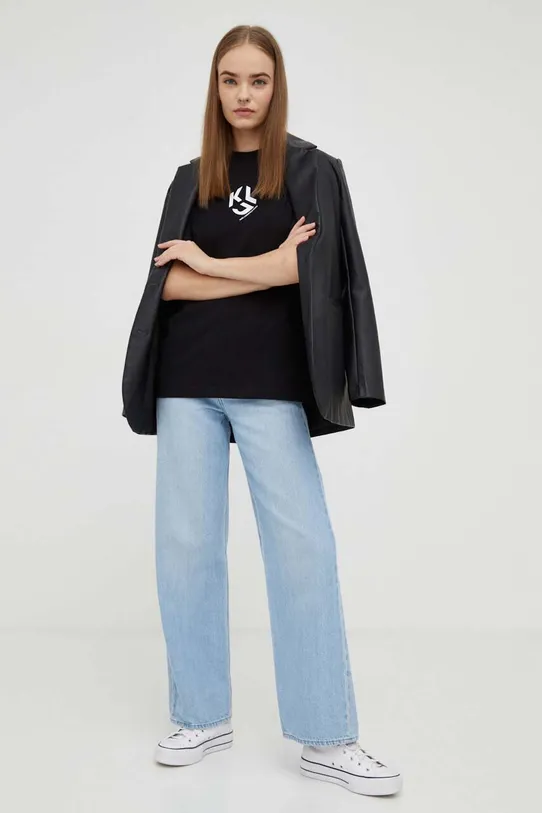 Karl Lagerfeld Jeans koszulka 236J1707 czarny AW23