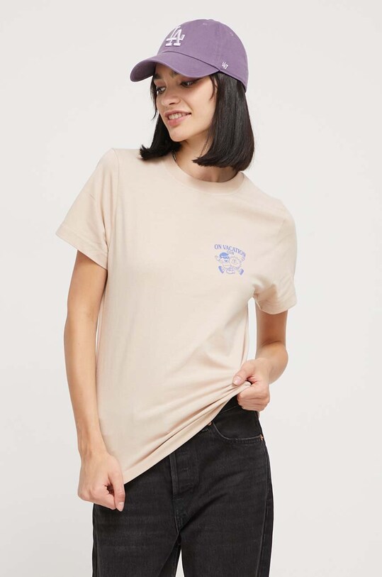 Odzież On Vacation t-shirt bawełniany OVC.LT97 beżowy