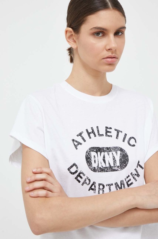 Dkny pamut póló pamut fehér DP3T9253