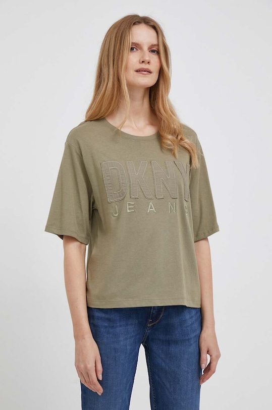 Dkny t-shirt zielony E33T9USB