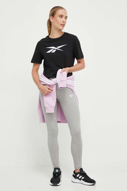 Хлопковая футболка Reebok 100073066 чёрный AW23