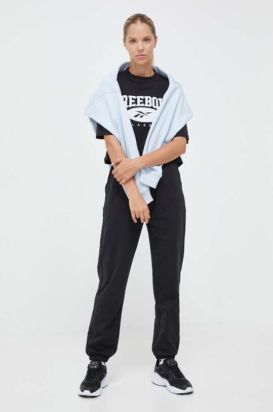 Бавовняна футболка Reebok Classic 100036314 чорний AW23