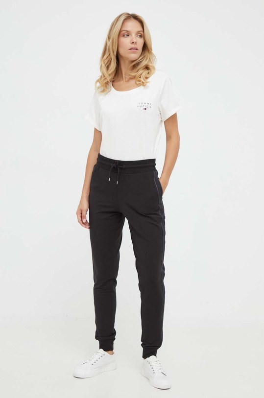 Βαμβακερό t-shirt Tommy Hilfiger UW0UW04525 μπεζ AW23
