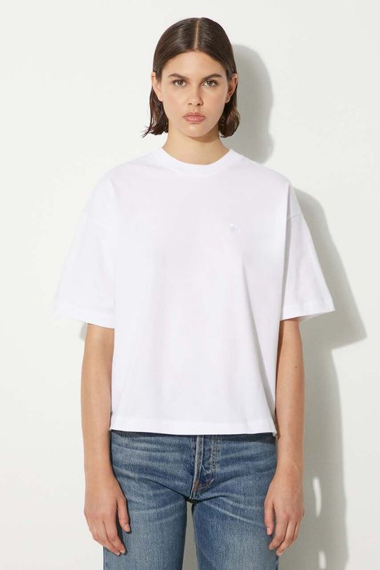 Бавовняна футболка Carhartt WIP гладкий білий I030656.02XX
