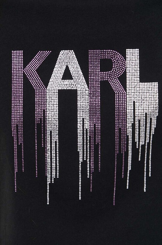 Βαμβακερό μπλουζάκι Karl Lagerfeld 236W1714 μαύρο