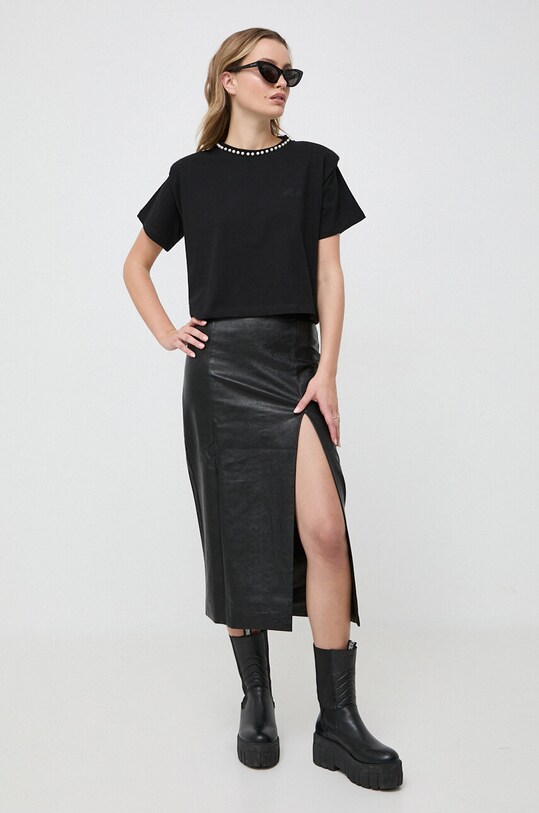Karl Lagerfeld t-shirt bawełniany 236W1722 czarny SS24