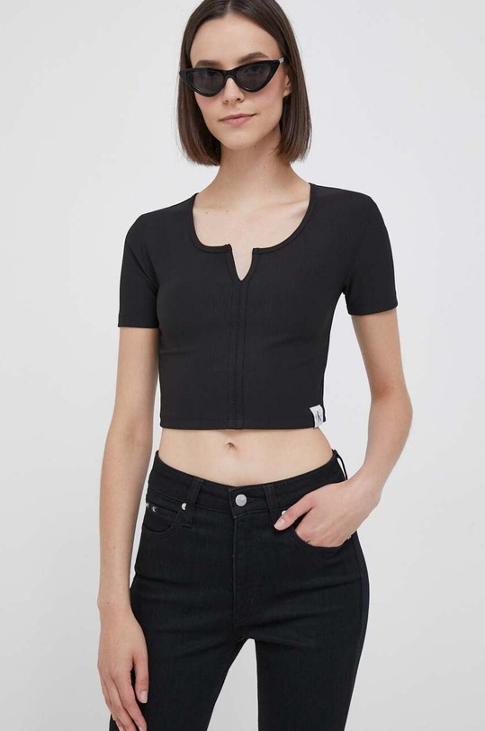 Top Calvin Klein Jeans slim čierna J20J222017