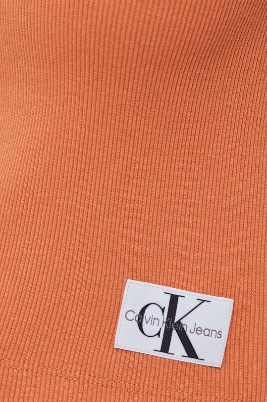 Kratka majica Calvin Klein Jeans J20J222379 oranžna