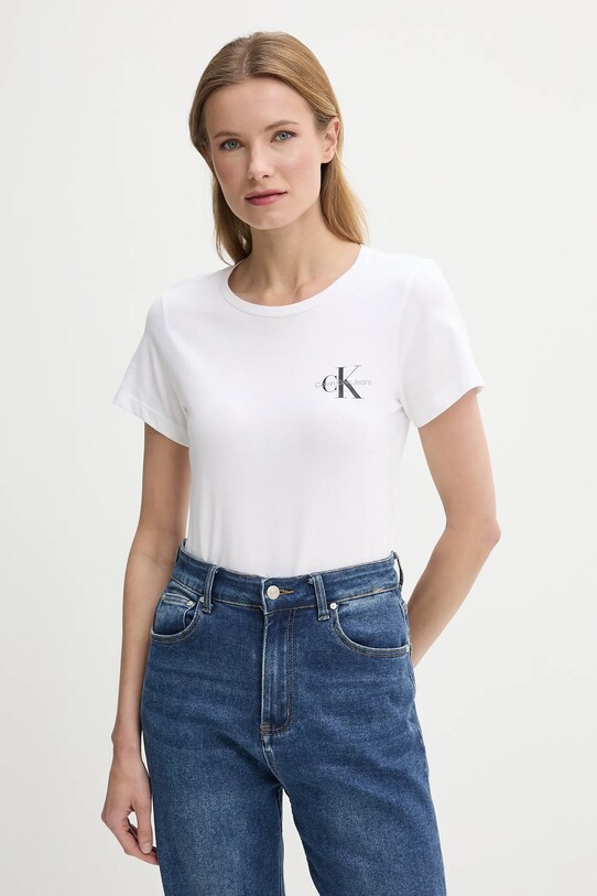 Calvin Klein Jeans t-shirt bawełniany 2-pack J20J219734 biały SS25