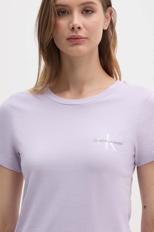 Хлопковая футболка Calvin Klein Jeans 2 шт J20J219734 фиолетовой SS25