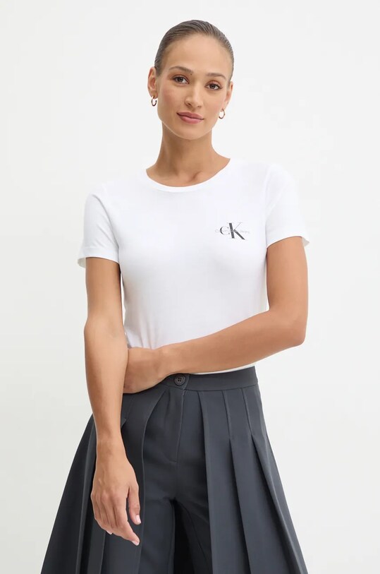 Хлопковая футболка Calvin Klein Jeans 2 шт J20J219734 розовый SS25