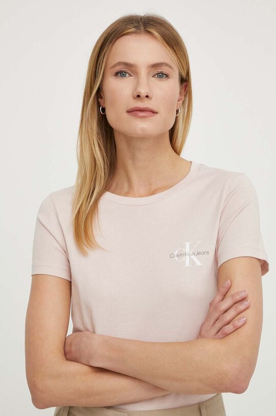 Хлопковая футболка Calvin Klein Jeans 2 шт J20J219734 розовый