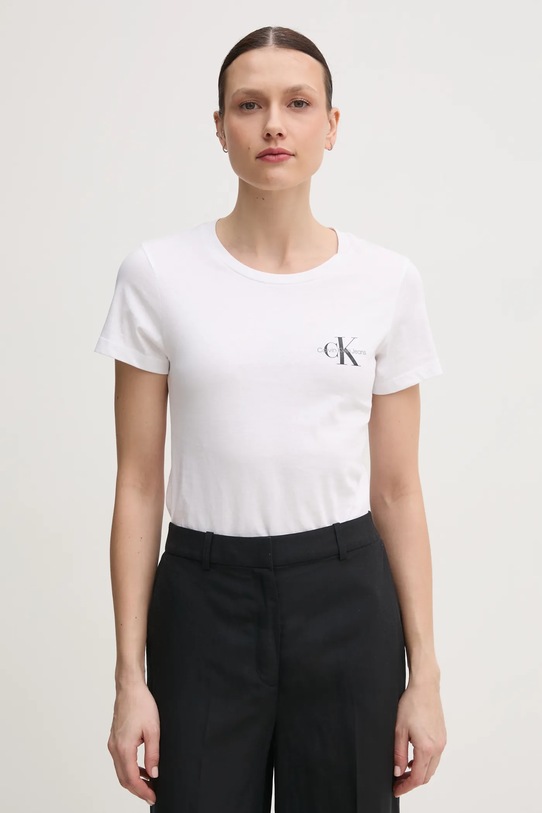 Bavlnené tričko Calvin Klein Jeans 2-pak červená J20J219734