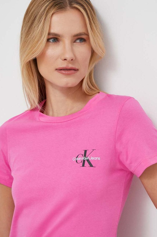 Bavlnené tričko Calvin Klein Jeans 2-pak J20J219734 ružová