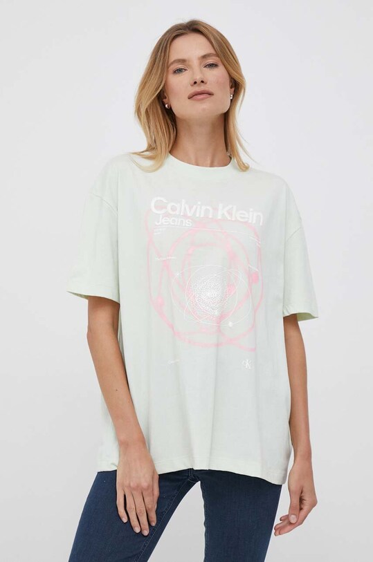 Calvin Klein Jeans t-shirt bawełniany zielony J20J222047