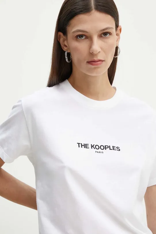 Bavlnené tričko The Kooples biela FTSC21035K